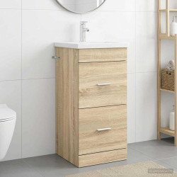Gabinete de banheiro com pia carvalho sonoma 42 x 40 x 84,5 cm