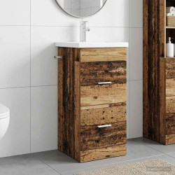 Gabinete de banheiro com pia madeira antiga 42 x 40 x 84,5 cm