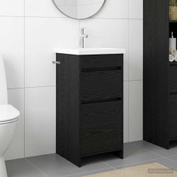 Gabinete de banheiro com pia carvalho preto 42 x 40 x 84,5 cm