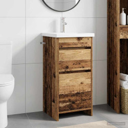 Gabinete de banheiro com pia madeira antiga 42 x 40 x 84,5 cm