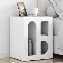 Mesa-de-cabeceira elst branco brilhante 40 x 35 x 50 cm
