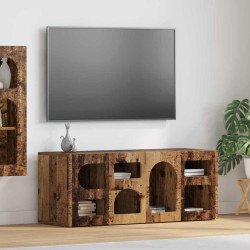 Gabinete para TV elst 100 x 35 x 40 cm madeira antiga