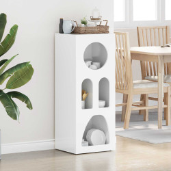 Buffet elst branco brilhante 40 x 35 x 100,5 cm