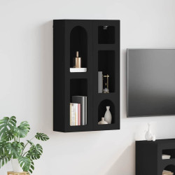 Armário suspenso com prateleira elst preto 59 x 20 x 100 cm