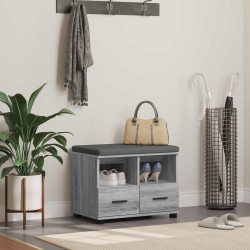 Banco de hall com almofada sonoma cinza 60 x 38 x 46 cm