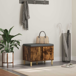 Banco de hall com almofada carvalho fumado 60 x 38 x 46 cm