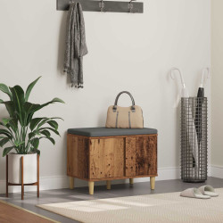 Banco de hall com almofada madeira antiga 60 x 38 x 46 cm