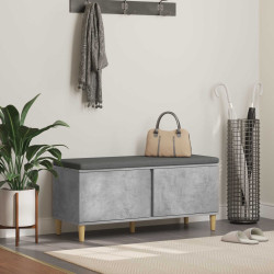 Banco de hall com almofada cinzento concreto 100 x 38 x 46 cm