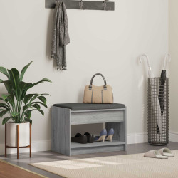 Banco de hall com almofada sonoma cinza 63 x 38 x 45 cm