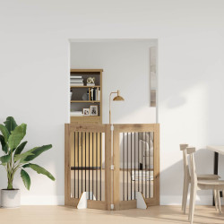 Portão dobrável para cães com suportes 2 unid. 160,5 cm