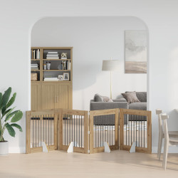 Portão dobrável para cães com suportes 4 unid. 321 cm