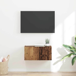 Armário de TV de parede 60 x 31 x 29,5 cm madeira antiga