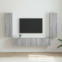 Armário de TV de parede 2 unid. cinza sonoma