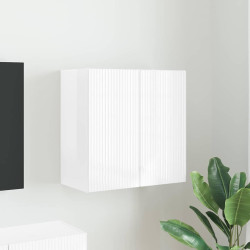 Armário de TV de parede 59,5 x 31 x 60 cm branco brilhante