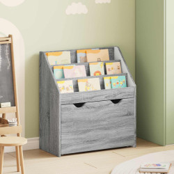Estante infantil com gaveta cinza sonoma 60 x 29,5 x 69 cm