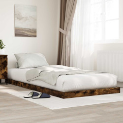 Estrutura de cama de chão carvalho defumado 75 x 190 cm