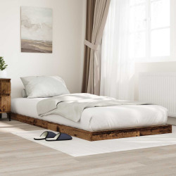 Estrutura de cama de chão madeira antiga 75 x 190 cm