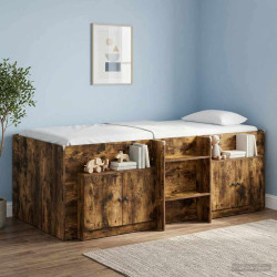 Armário de armazenamento para cama loft 2 unid. carvalho fumado