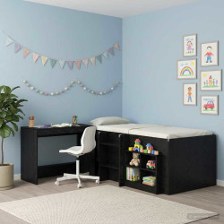 Mesa de cama carvalho preto derivados de madeira