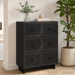 Gabinete de gavetas preto 66 x 34,5 x 90 cm
