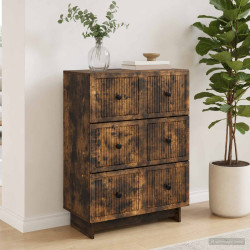Gabinete de gavetas carvalho fumado 66 x 34,5 x 90 cm