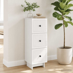 Gabinete de gavetas branco brilhante 33 x 34,5 x 90 cm