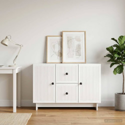 Buffet branco brilhante 89 x 34,5 x 60 cm derivados de madeira