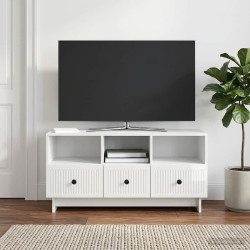Gabinete para TV com gaveta branco brilhante 102 x 34,5 x 50 cm