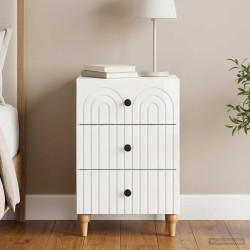Armário de cabeceira branco brilhante 43x 41 x 66,5 cm