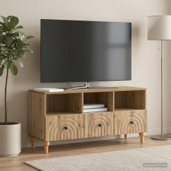 Gabinete para TV 102 x 34,5 x 50 cm carvalho artesanal