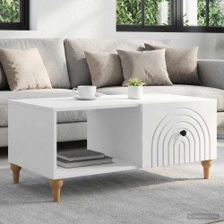 Mesa de centro branco brilhante 90 x 50 x 40 cm