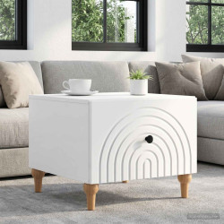 Mesa de centro com gaveta branco brilhante 49 x 50 x 40 cm