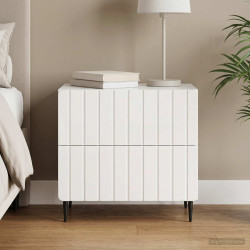 Armário de cabeceira branco brilhante 62 x 34,5 x 49,5 cm