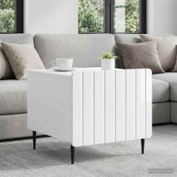 Mesa de centro com gaveta branco brilhante 49 x 50 x 42 cm