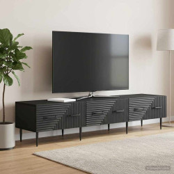 Gabinete para TV preto 147 x 34,5 x 30 cm derivados de madeira