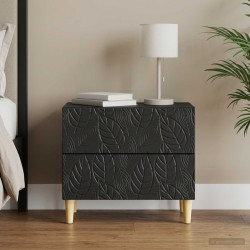 Mesa-de-cabeceira preto 62 x 34,5 x 48 cm derivados de madeira