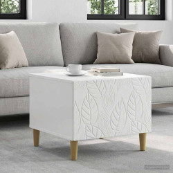 Mesa de centro branco brilhante 50 x 49 x 40 cm