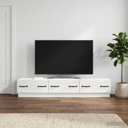 Gabinete para TV com gaveta branco brilhante 147 x 34,5 x 27 cm