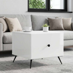 Mesa de centro com gaveta branco brilhante 49 x 50 x 40 cm