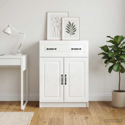 Buffet branco brilhante 66 x 34,5 x 87 cm derivados de madeira
