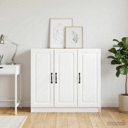 Buffet branco brilhante 89 x 34,5 x 77 cm derivados de madeira