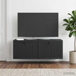 Gabinete de TV de parede preto 78,5 x 31 x 30 cm