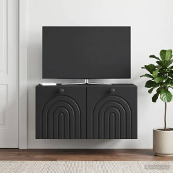 Gabinete de TV de parede preto 59,5 x 41 x 30 cm