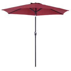 Chapéu de Sol de Jardim Ø270x235cm Chapéu de Sol de Alumínio Reclinável com Manivela e 6 Hastes para Terraço Exterior Balcão Ver