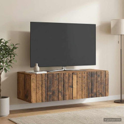 Gabinete de TV de parede 98 x 41 x 30 cm madeira antiga