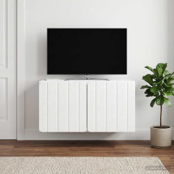 Gabinete de TV de parede 59,5 x 31 x 30 cm branco brilhante