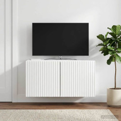 Gabinete de TV de parede branco brilhante 59,5 x 31 x 30 cm