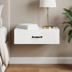 Mesa lateral de parede branco brilhante 59 x 34,5 x 17 cm