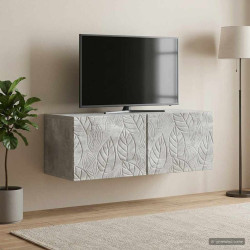 Gabinete de TV de parede 59,5 x 41 x 30 cm cinzento cimento
