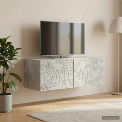 Gabinete de TV de parede 59,5 x 31 cm cinzento cimento